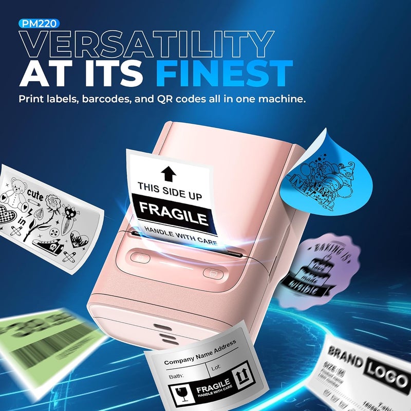 Nelko PM220 Bluetooth Label Maker Machine with Tape, 2 Inch Portable Thermal Printer for Small Business, Address, Logo, Clothing, Sticker Printer for Phones & PC, Pink - Image 5